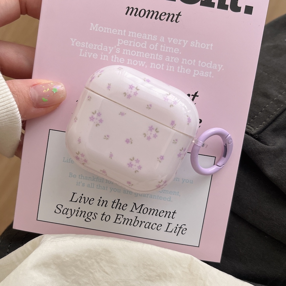 หูฟังเคสบลูทูธเข้ากันได้สําหรับ compatible for AirPods 4(2024) 1/2 Pro(2019) 3 Pro2(2022) “purple ba