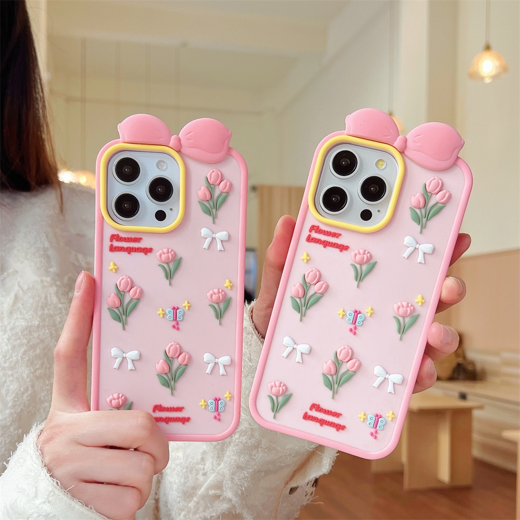 สําหรับIphone Case 16 Pro Max 15 Pro Max 14 Pro Max 13 Pro Max 12 Pro Max 3Dสเตอริโอซิลิโคนนุ่มกรณี