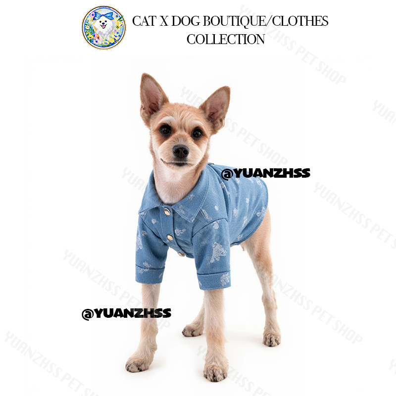 【Yuanzhss】เสื้อยีนส์แบรนด์แฟชั่นสําหรับสุนัขขนาดเล็กถึงปานกลาง – เสื้อผ้าลูกสุนัขพุดเดิ้ลเท็ดดี้สําหรับฤดูใบไม้ผลิฤดูใบไม้ร่วงฤดูห