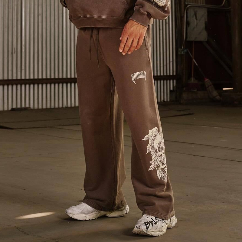 YOUNGLA Men's Straight Leg Pants Cotton Loose Trousers,New American Casual Men's Clothing