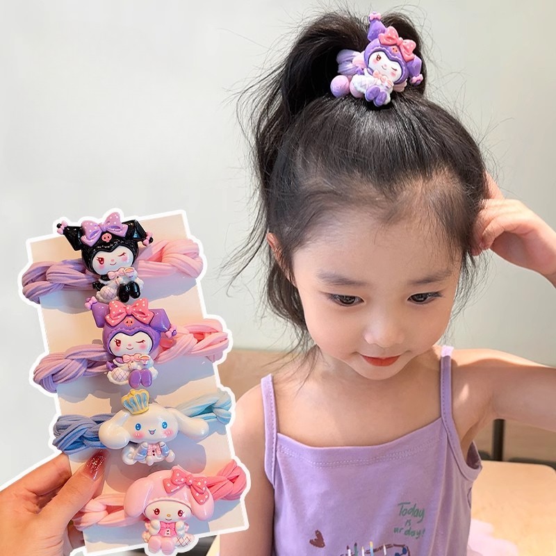 Kuromi-Kids Braided Super-Stretch Headband - เด็กน่ารัก Hair Ties ที่มีความยืดหยุ่นสูงสําหรับจัดแต่งทรงผมทุกวันน่ารัก