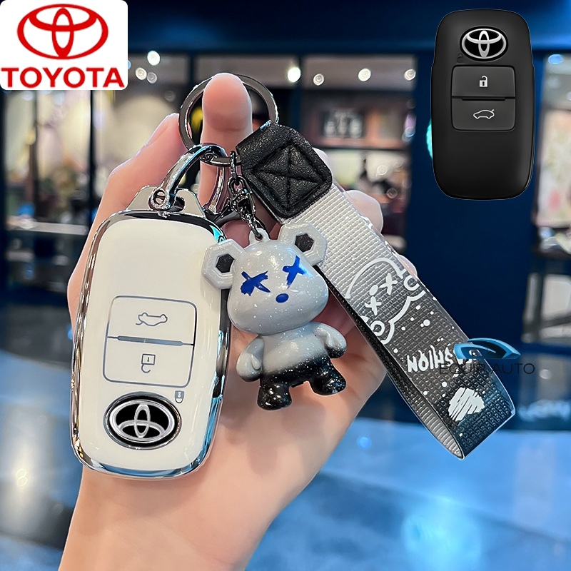 เคสกุญแจรถโตโยต้า Toyota Avanza Key Cover Remote Key Case สําหรับ Toyota YARIS/Raize/Avanza/YARIS ativ/Vios/YARIS CROSS 2023-2024