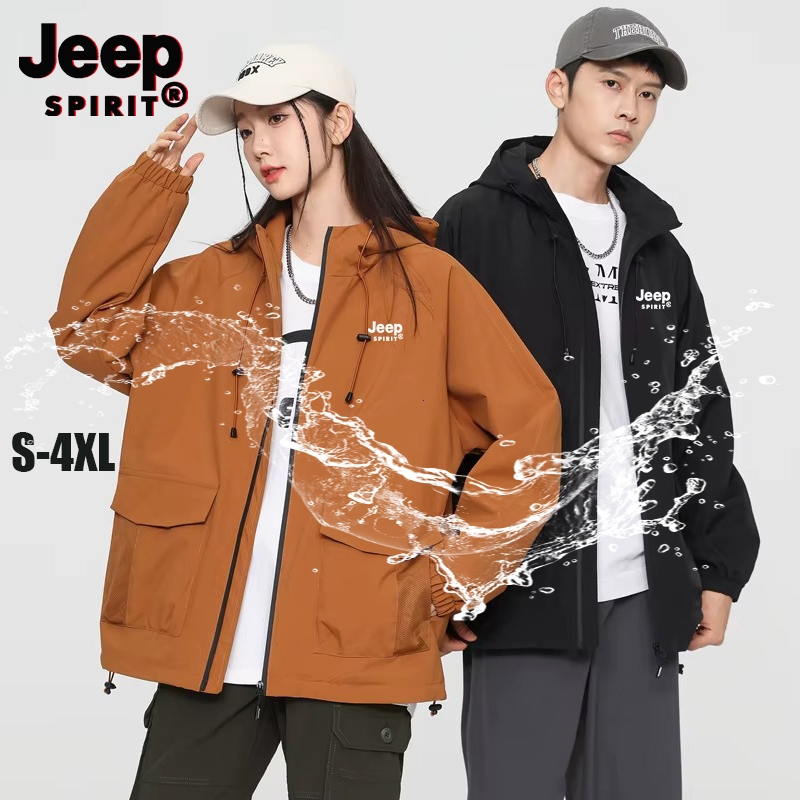 JEEP SPIRIT Mountaineering Hooded Jacket Outdoor Wear-resistant, Waterproof and Windproof Jacket
