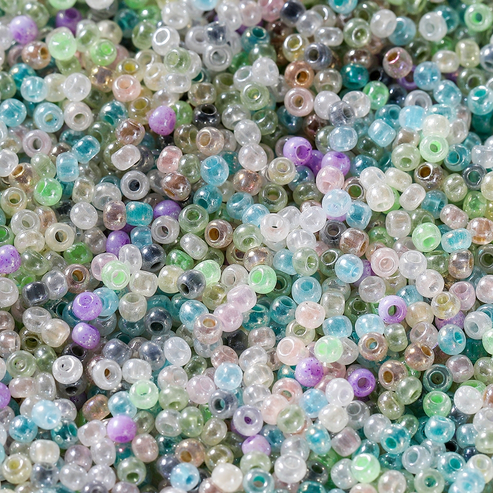 ลูกปัดแก้วมินิ  800ชิ้น 2มม. ลูกปัดทราย ลูกปัดข้าว สำหรับDIYสร้อยข้อมือ สร้อยคอ งานฝีมือ