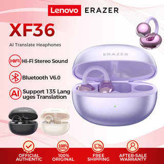 Lenovo ERAZER XF36 Al สมาร์ทการแปลแบบเรียลไทม์หูฟังบลูทูธตัดเสียงรบกวนหูฟังไร้สายบลูทูธ 6.0 ไฮไฟสเตอริโอหูฟังไร้สายชุดหูฟังการนํากระดูก