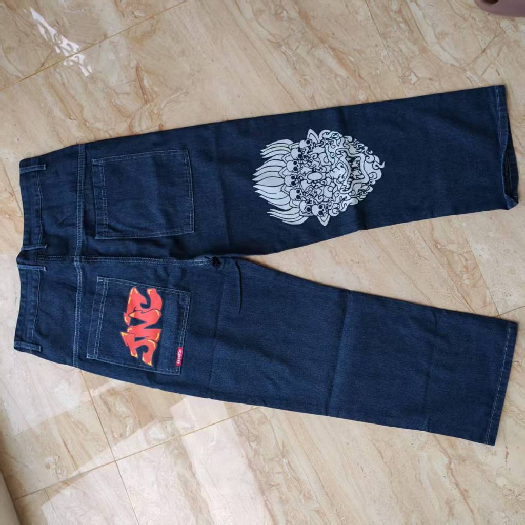JNCO jeans for men  [X-MEN] กางเกงสเก็ตบอร์ด ขากว้าง ทรงหลวม พิมพ์ลาย JNCO สไตล์สตรีท อเมริกัน สตรีท