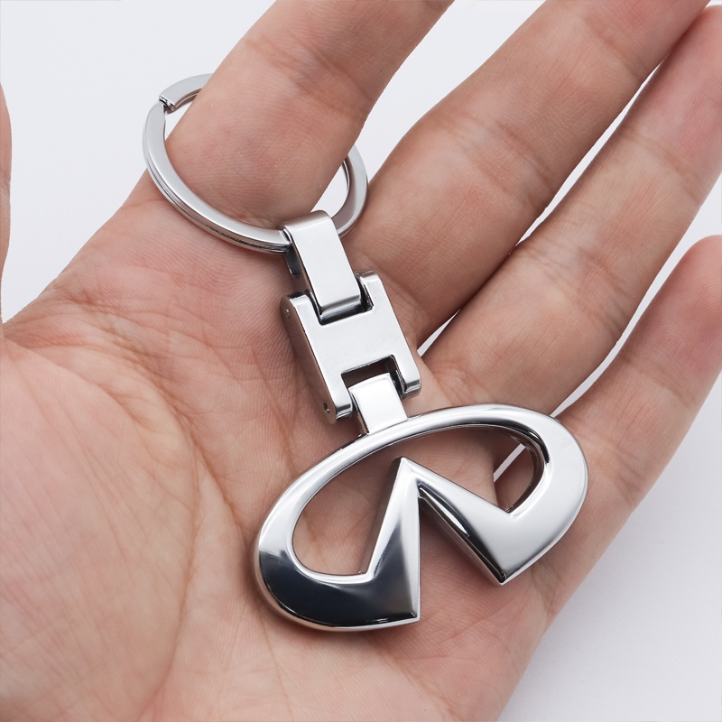 Infiniti พวงกุญแจรถโลหะสองด้านโลโก้รถสําหรับ Infiniti QX50 QX60 Q50 QX80 QX30 QX55 QX70 Q60