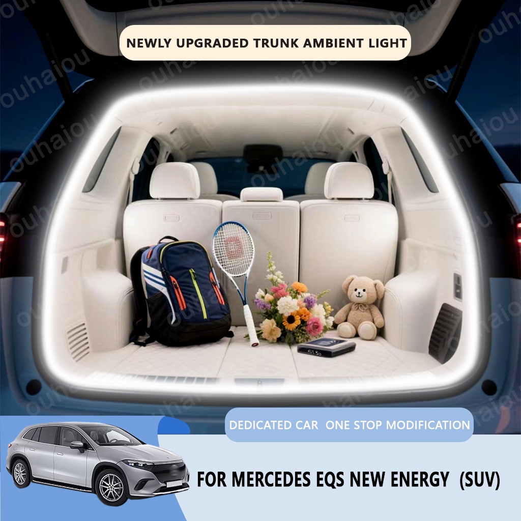 ด้านหลัง LED Light Bar แถบ Trunk ภายในโคมไฟตกแต่ง Strip Fit สําหรับ Mercedes-Benz EQS SUV