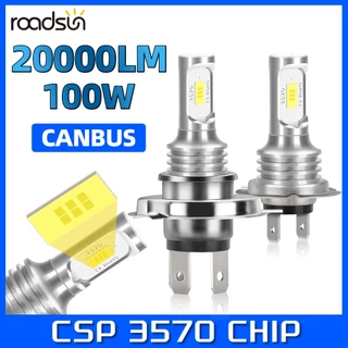 Roadsun 2 ชิ้น H4 H7 Led ไฟหน้ารถหลอดไฟ H11 9005 9006 H15 9003 HB2 H9 H8 HB3 Mini 100 วัตต์ 6000 พัน 20000LM 900% Bright ประหยัดพลังงานยาวอายุการใช้งาน 12/24 โวลต์ CSP ชิปปลั๊ก-N-Play Canbus