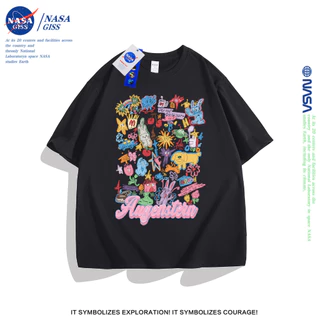 NASA เสื้อยืดแขนสั้น แฟชั่นหญิงเสื้อ summer สไตล์เกาหลี คอกลม ผ้าฝ้ายแท้ ลายการ์ตูนน่ารัก ทรงหลวม tshirt ระบายอากาศ
