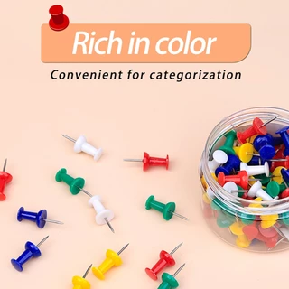 สีสัน Push Pin Barel ชุดพลาสติก Macaron Morandi Tacks Combo บาร์เรลหนาสําหรับ Office & DIY