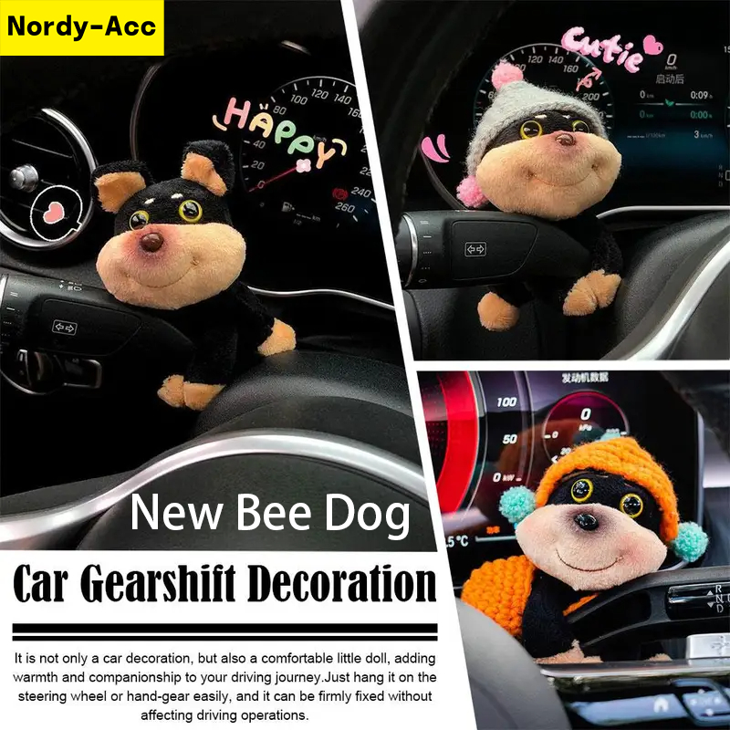 ใหม่Car ตุ๊กตาลูกสุนัขคลัทช์ตกแต่งรถ Wiper ไฟเลี้ยวตกแต่งตุ๊กตาน่ารัก Creative Bee สุนัขรถอุปกรณ์เสริมอุปกรณ์เสริม