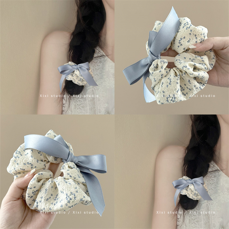 โบว์สำหรับผมแบบเกาหลี ลายดอกไม้ สำหรับหางม้าสูง และผูกผม เพิ่มความสวยให้ทรงผมของคุณ