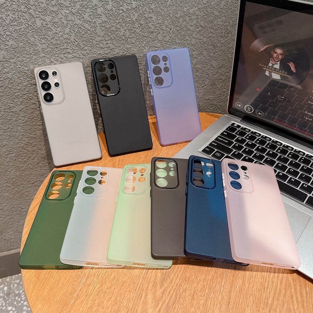 0.3 มม.Ultra Thin Samsung Galaxy S25 Ultra S21 S24 FE A55 A54 A34 A53 A73 A33 A52 Case Matte Half Cl