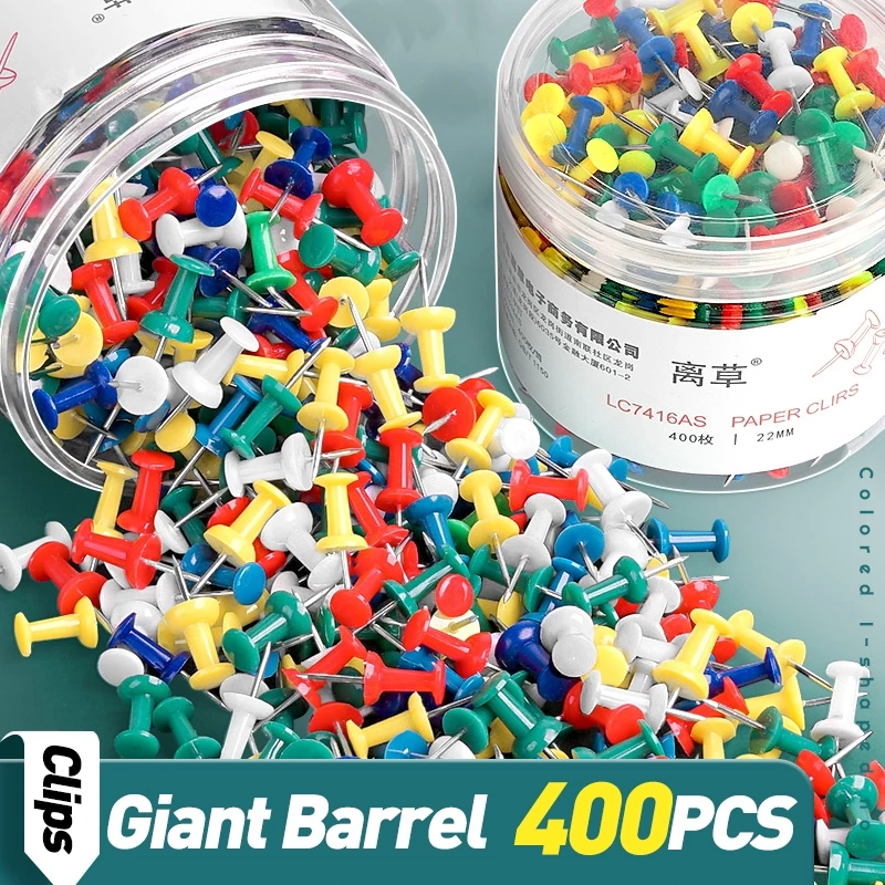 สีสัน Push Pin Barel ชุดพลาสติก Macaron Morandi Tacks Combo บาร์เรลหนาสําหรับ Office & DIY