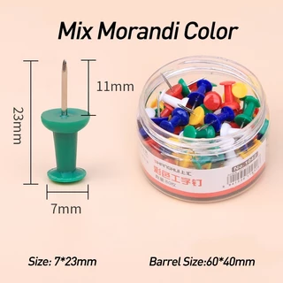 สีสัน Push Pin Barel ชุดพลาสติก Macaron Morandi Tacks Combo บาร์เรลหนาสําหรับ Office & DIY