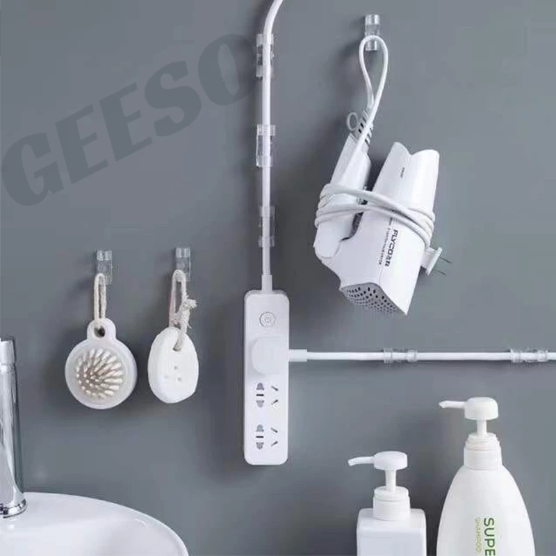 GEESO ราคาขายส่ง 20Pcs Wire Cable Organizer Clip กิ๊บสายไฟ ตัวล็อค เก็บสายไฟ เคเบิล ปลั๊กพ่วง ช่วยจัดระเบียบ ใช้งานสะดวกติดง่ายไม่ต้องเจาะผนัง ใช้ได้กับทุกพื้นผิว 免钉理线器 thumbnail 6