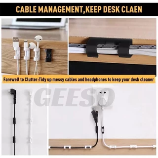 GEESO ราคาขายส่ง 20Pcs Wire Cable Organizer Clip กิ๊บสายไฟ ตัวล็อค เก็บสายไฟ เคเบิล ปลั๊กพ่วง ช่วยจัดระเบียบ ใช้งานสะดวกติดง่ายไม่ต้องเจาะผนัง ใช้ได้กับทุกพื้นผิว 免钉理线器