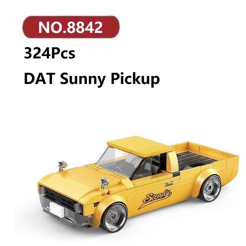 ✨DAT Sunny Pickup พร้อมกล่องโชว์ เข้ากันได้ตัวต่อเลโก้ 324ชิ้น PB Car โมเดลประกอบแล้ว