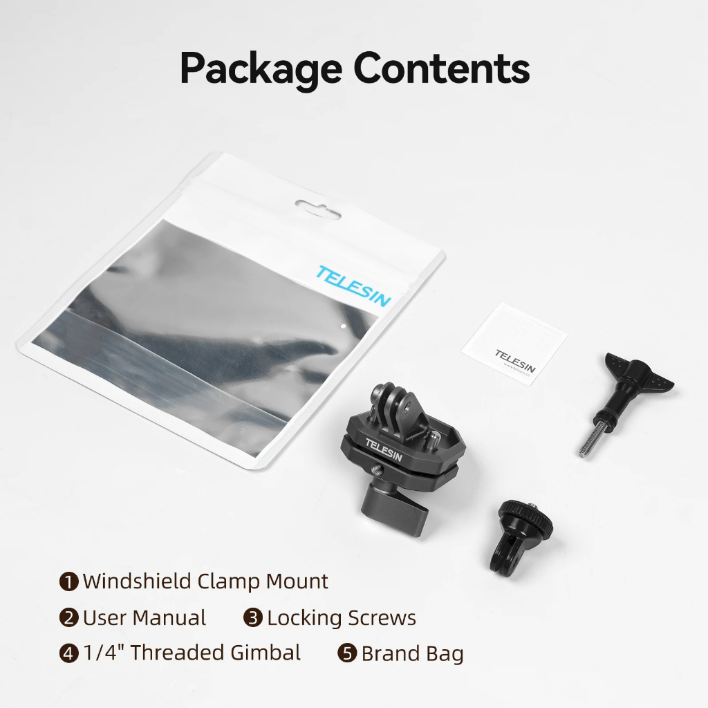 TELESIN Action กล้องรถจักรยานยนต์กระจก Clamp Mount สําหรับ Gopro Insta360 DJI Action กล้องอุปกรณ์เสริม POV ยิง
