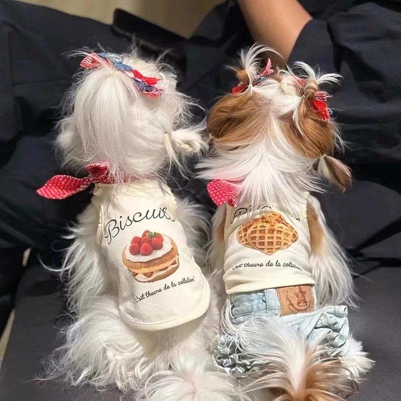 เสื้อผ้าสัตว์เลี้ยงสุนัขสไตล์บางฤดูร้อน Schnauzer Matese Small Dog Bichon Teddy Poodle Cat Clothes