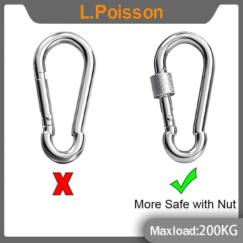 Maxload 200 กก.หัวเข็มขัดภูเขาชุบสังกะสีพร้อมน็อตมัลติฟังก์ชั่นคุณภาพสูง Safty Buckles