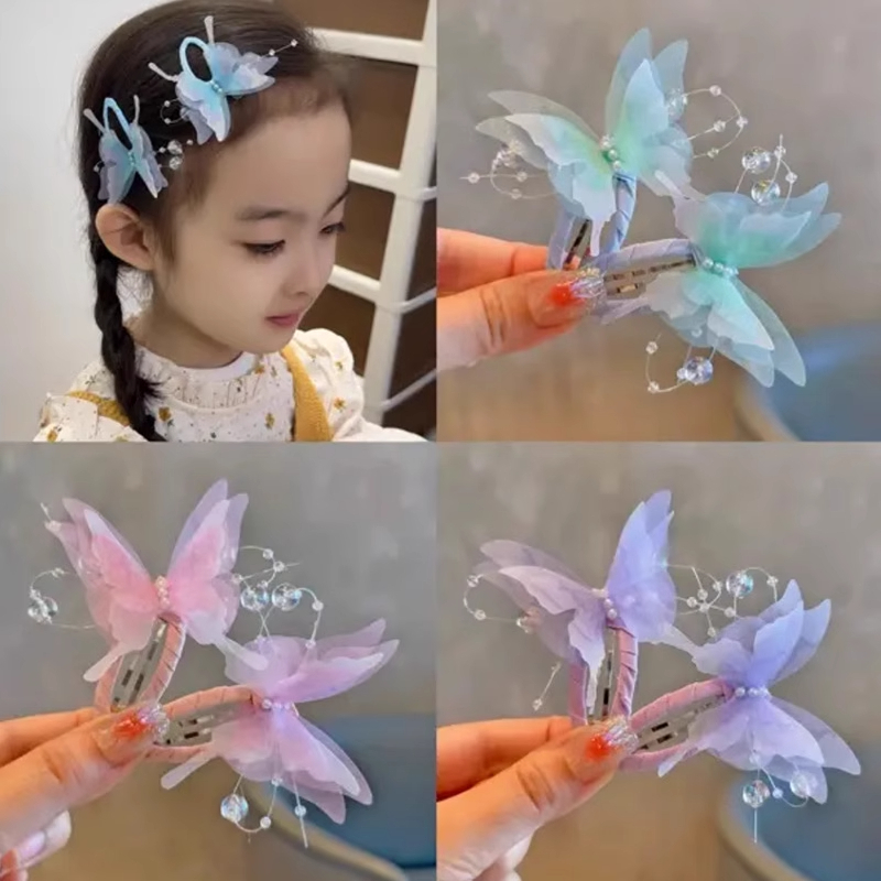 ชุดกิ๊บติดผมผีเสื้อเกาหลีกิ๊บติดผมเด็กน่ารักเครื่องประดับผมแฟชั่นสําหรับเด็กผู้หญิง