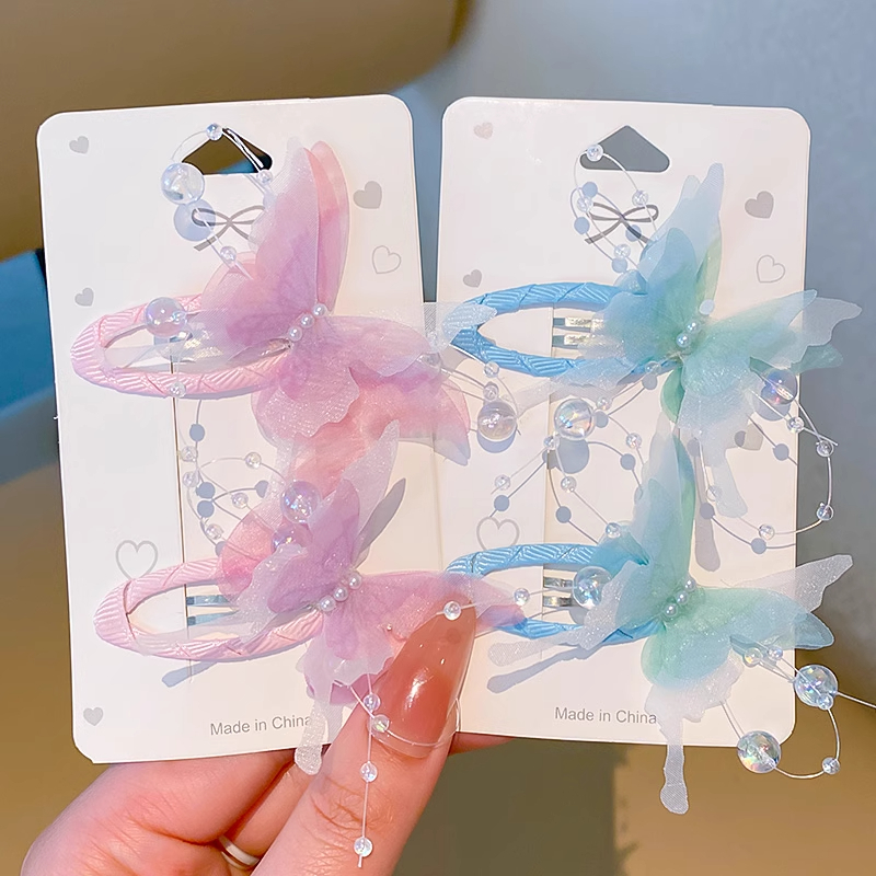 ชุดกิ๊บติดผมผีเสื้อเกาหลีกิ๊บติดผมเด็กน่ารักเครื่องประดับผมแฟชั่นสําหรับเด็กผู้หญิง - รูปที่ 4