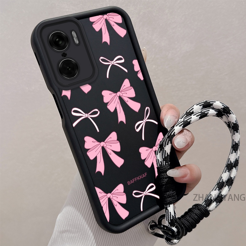 เคสสําหรับ infinix hot 20 play hot 20i hot 20 hot 20s ซิลิโคน TPU anti drop เคสโทรศัพท์ความงามน่ารักการ์ตูนสีชมพูและสีขาวรูปแบบโบว์ออกแบบใหม่สําหรับสาว