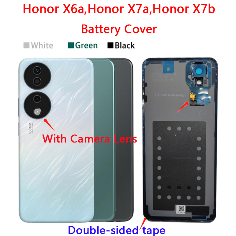 ยี่ห้อใหม่ของแท้ผลิตภัณฑ์สําหรับ Honor X6a,Honor X7a,Honor X7b ฝาครอบแบตเตอรี่ด้านหลังประตูกรณีพร้อม