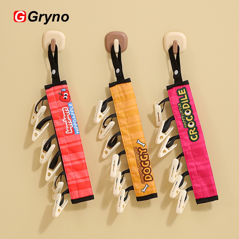 Gryno ไม้แขวนเสื้อพับได้พร้อมผ้าคลิปสําหรับการเดินทางกลางแจ้ง Camping Penyangkut