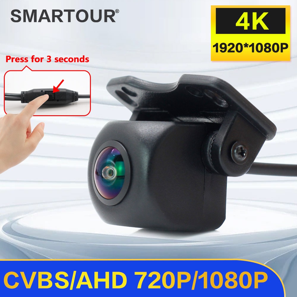 4K AHD 1920x1080P HD Night Vision รถด้านหลังย้อนกลับกล้อง 4 ฟังก์ชั่นสนับสนุน CCD AHD 1080P 720P รถ 