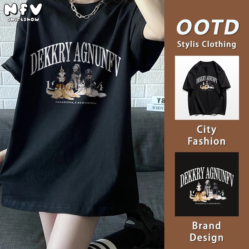 NFV เสื้อยืดแฟชั่นมาแรง ลายสกรีนรูปสัตว์ สไตล์เท่ๆ ผ้าคอตตอน ยืดยุ่น ลำลองแมทช์ลุคง่าย YG664