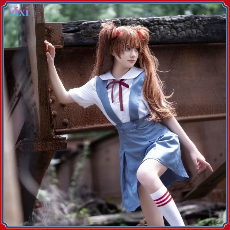 เสื้อโปโล เครื่องแต่งกายคอสเพลย์ Eva Neon Genesis Evangelion Polo Polo Cos Mingrixiang สีฟ้า