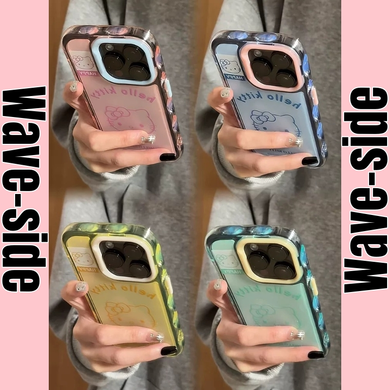 【Wave-side series/Pink】เคส compatible for iPhone 13 14 15 16 pro max case