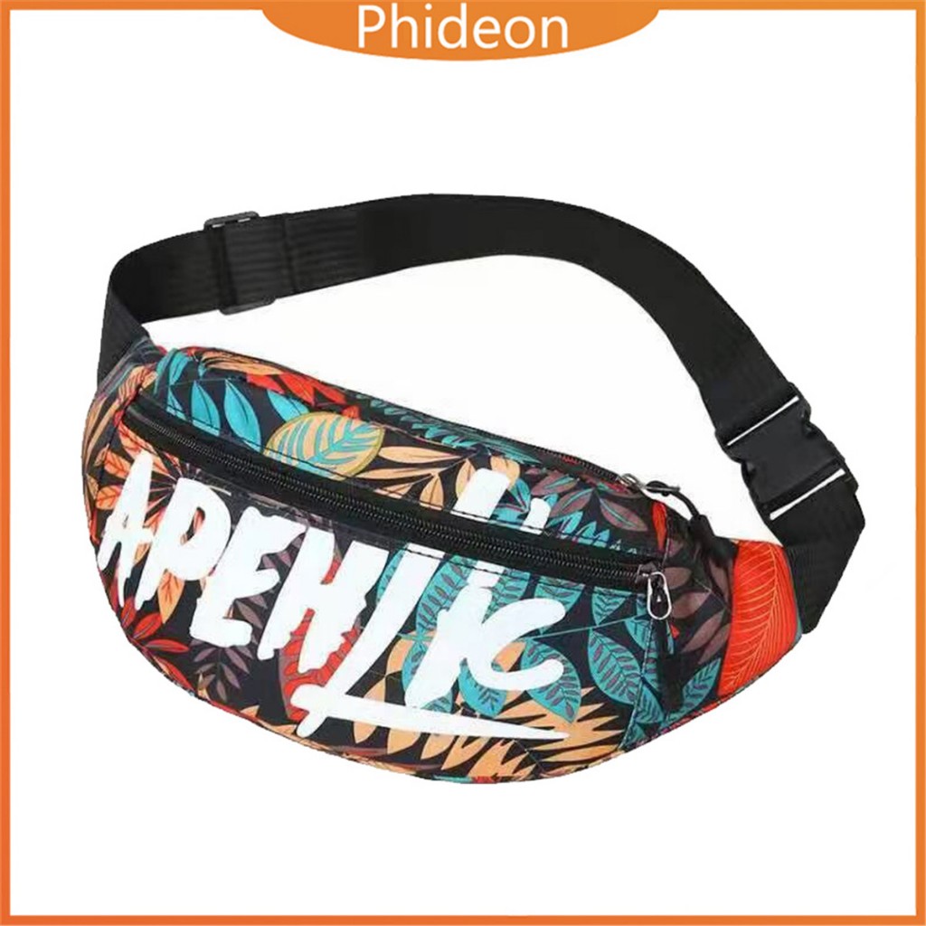 Phideon Fashion Belt Bag กระเป๋าคาดเอวสําหรับเล่นกีฬากลางแจ้ง กระเป๋าคาดเอวแบบปรับได้ Traveling,ปั่นจักรยาน