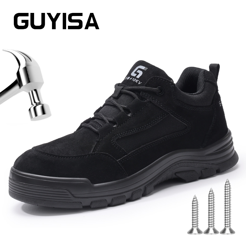 GUYISA รองเท้าเซฟตี้ รองเท้าช่างไฟฟ้า ไร้โลหะผ่านการตรวจสอบความปลอดภัย 5115BKV 36-46