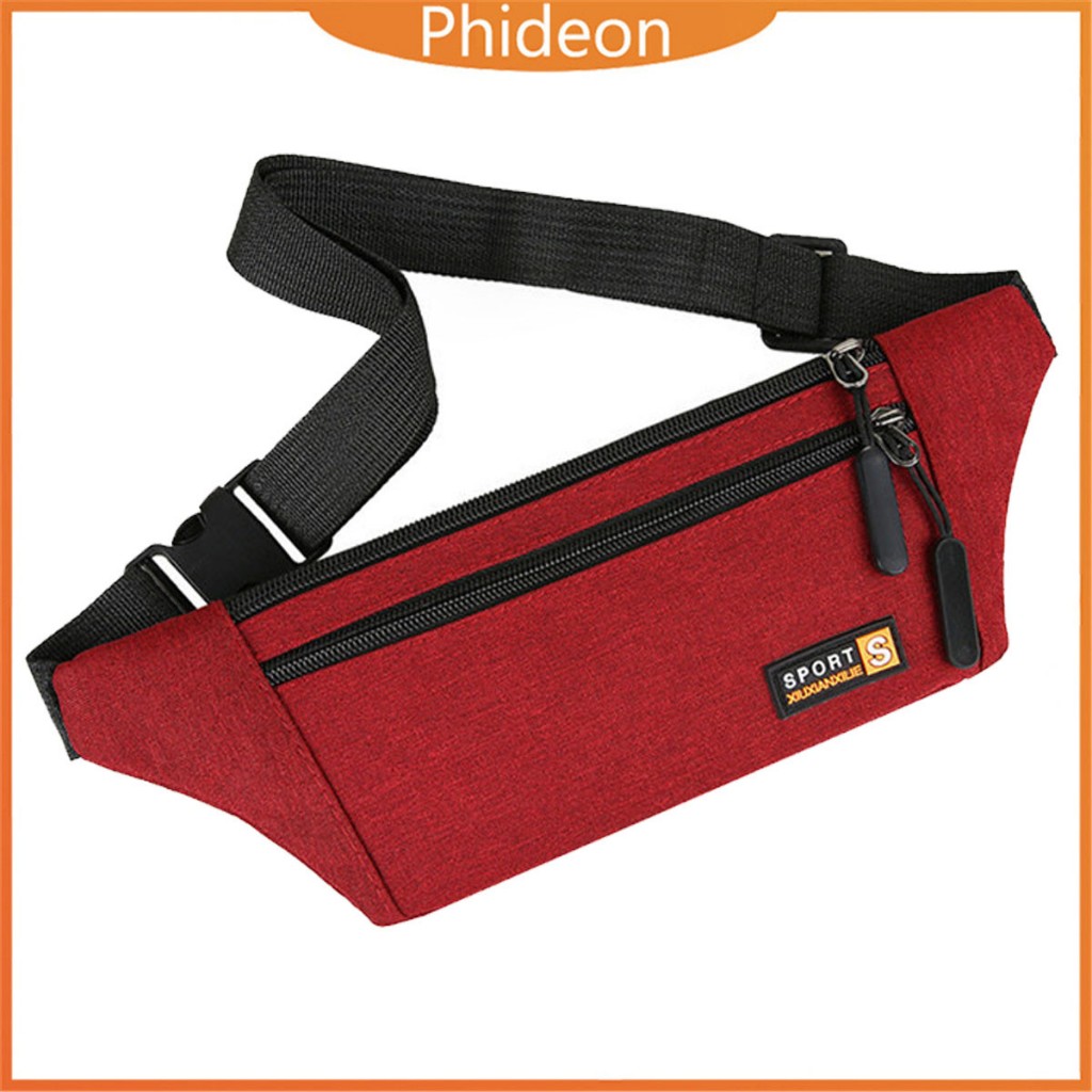 Phideon กระเป๋าผ้าแคนวาสกลางแจ้ง Pideon กระเป๋าคาดเอวแบบปรับได้ Traveling, Cycling