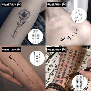 Inkartlink สติ๊กเกอร์รอยสักชั่วคราวขนาดใหญ่, รอยสักวิเศษกันน้ําติดทนนาน, ติดทนนานถึง 15 วัน, รอยสักปลอม, ชุดกึ่งถาวร