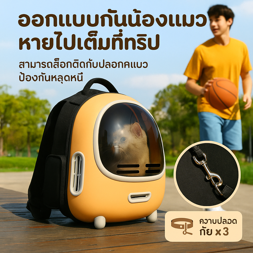 【OFF 300฿ til 31th】PetFitter กระเป๋าสัตว์เลี้ยงคู่หูกระเป๋าแมวกันน้ำระบายอากาศลมหายใจ บันไดแมวติดกรง