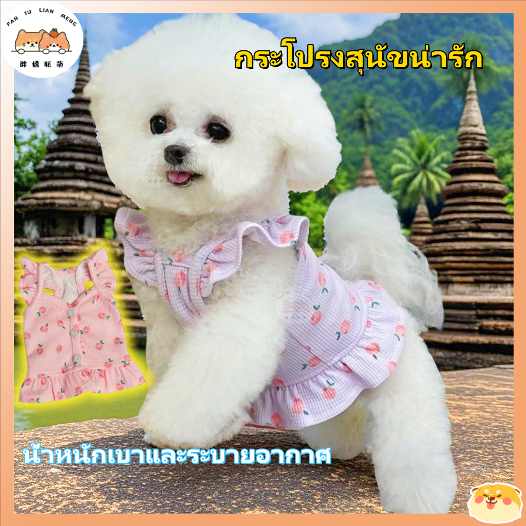 【 ส่งจากไทย】 กระโปรงแมว-หมาผ้าบาง ระบายอากาศดี+น่ารักสุดๆ เสื้อผ้าสุนัข ไซส์ S-XXL เสื้อผ้าแมว ใส่สบายทุกโอกาส