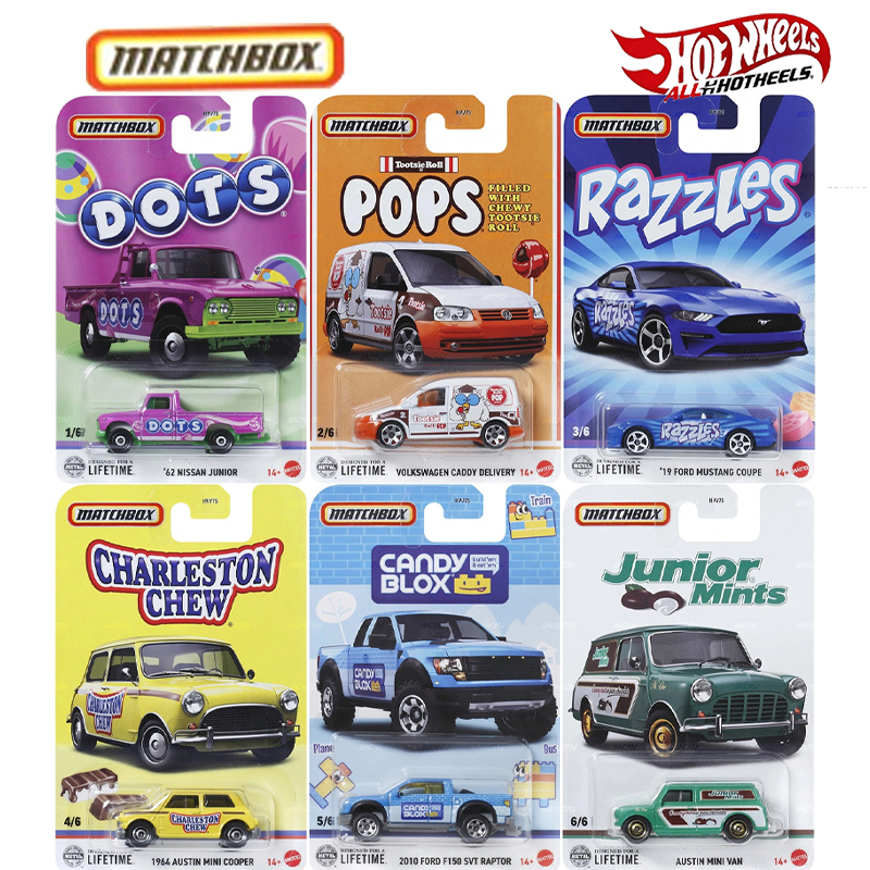 MATCHBOX 1/64 2025 Candy Series Asutuin Mini Van Ford F150 SVT Ford Mustang Coupe รถสะสมของเล่น