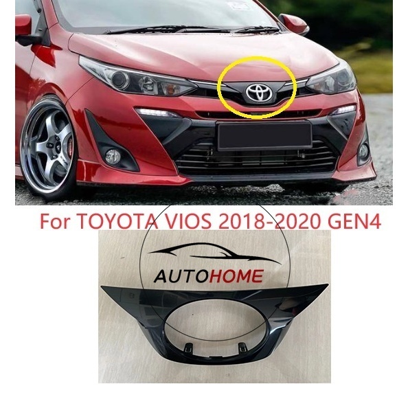 (พร้อมสต็อก) ฝาครอบป้ายด้านหน้า Hood Grille Grill Grild Cover สําหรับ Toyota yaris ativ 2017 2018 2019 Yaris 2018 2019 2020