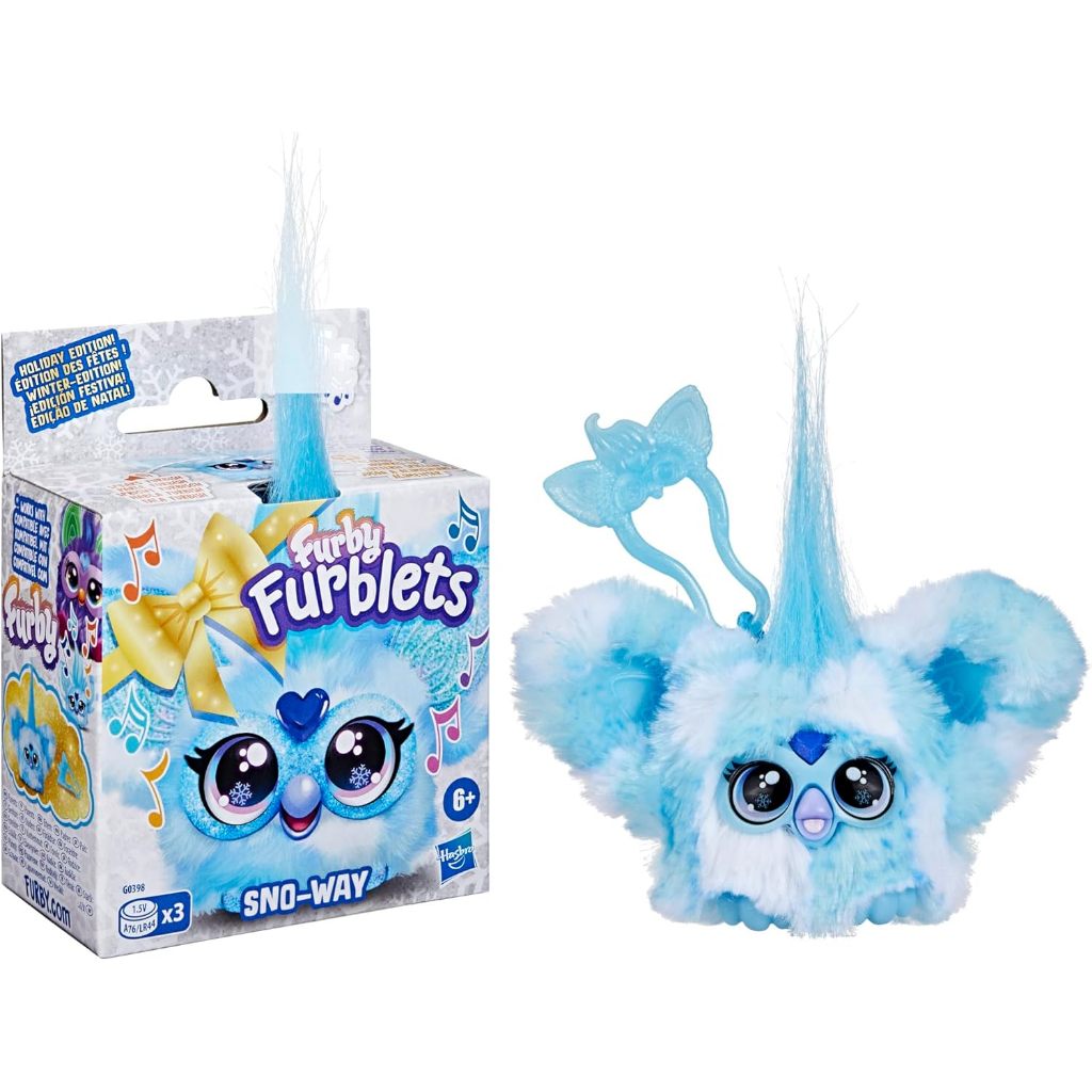 Furby Furblets SNOB-Way Holiday Edition Mini Friend, 45+ Sounds, Holiday Music, Speaks Only Furbish,