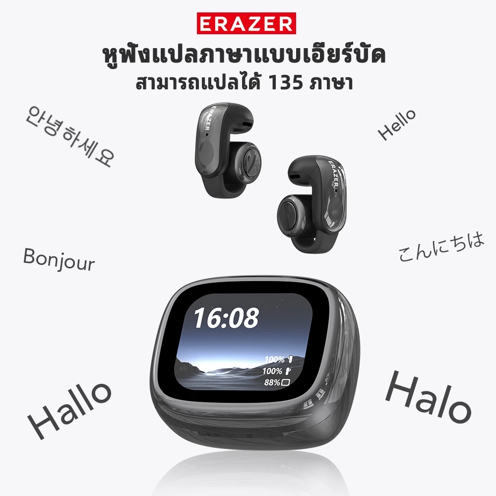 ERAZER XF28 หูฟัง Clip-on Bluetooth 6.0 AI แปลภาษา มีไมค์ thumbnail 3