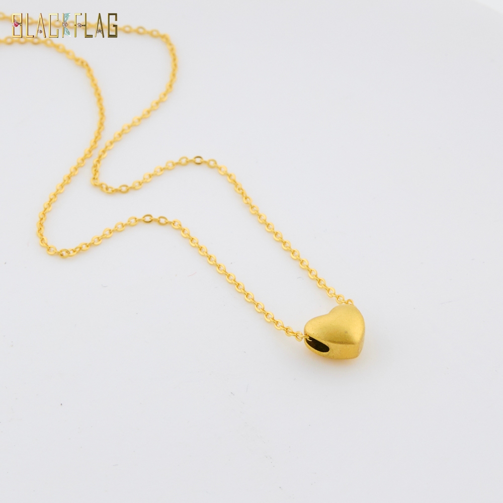 375 Gold Love Lock สร้อยคอ - 2.7g 3D Hard Gold Heart จี้ + ฟรีโซ่ O-Shape! เครื่องประดับจัดเลี้ยงสํา