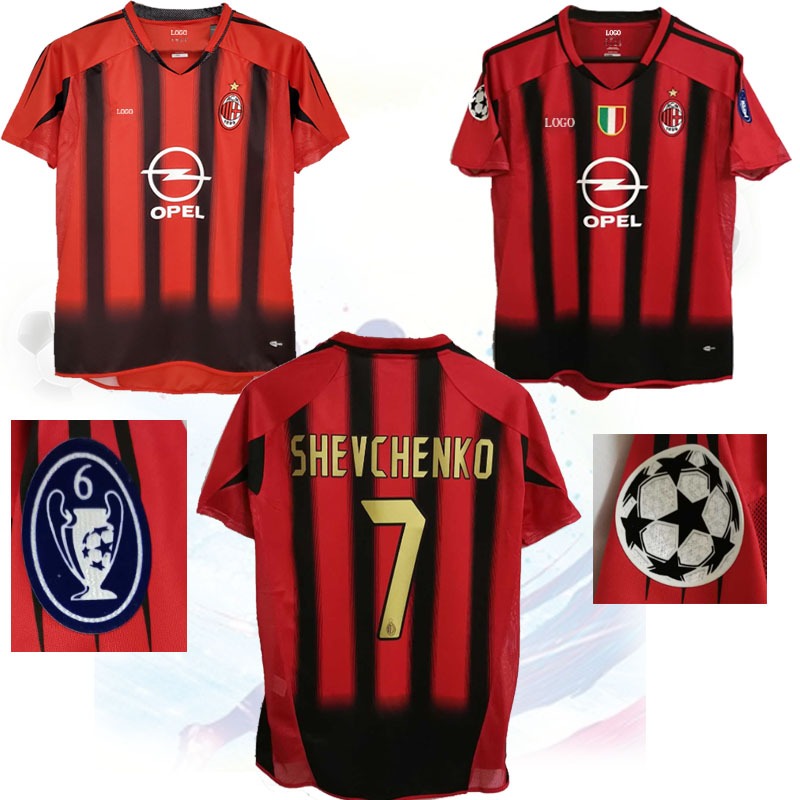 0405AC Milan Home Football Jersey Set Maldini Shefu Qin Koka Karui Kosta Retro Jersey