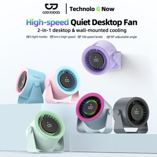 GOOJODOQ GFS008 พัดลมเงียบความเร็วสูง 2-in-1 ติดผนังและการตั…