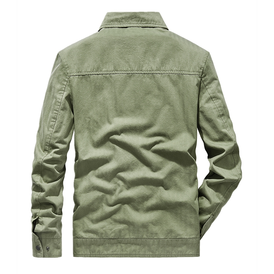 JEEP SPIRIT 1941 ESTD ฤดูใบไม้ผลิและฤดูใบไม้ร่วงผ้าฝ้ายแท้อเมริกันเสื้อผ้าผู้ชายวัยกลางคนสบายๆ - รูปที่ 3