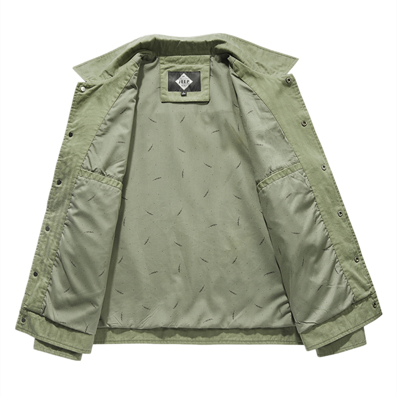 JEEP SPIRIT 1941 ESTD ฤดูใบไม้ผลิและฤดูใบไม้ร่วงผ้าฝ้ายแท้อเมริกันเสื้อผ้าผู้ชายวัยกลางคนสบายๆ - รูปที่ 4